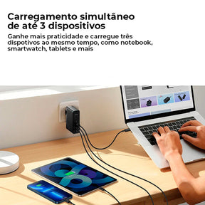 Carregador Triplo Baseus GaN 5 PRO de 140w