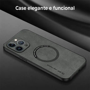 Case iPhone de Couro Luxury MagSafe