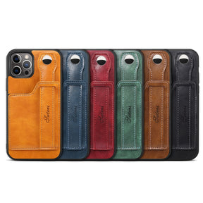 Case iPhone de Couro com Slot para Cartão e Alça Ajustável